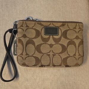 Coach Tan 90s Signature Wristlet